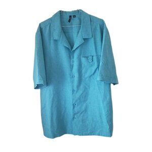 Design Collective by Cintas Men's Teal Button Down Short Sleeve Shirt w/Pocket